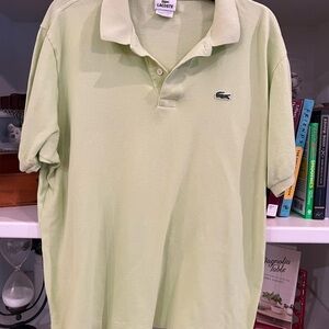 Lacoste men’s yellow Green Polo Shirt Classic Design Relaxed Fit Sz 7